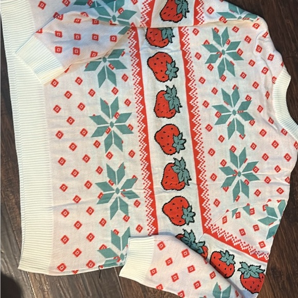 Strawberry Themed Sweater Christmas size Large - Picture 3 of 3